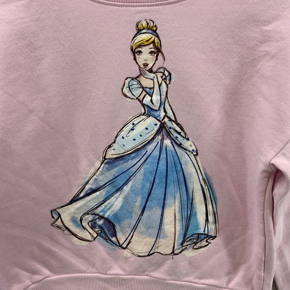 Disney Sweatshirt Womens Sz XS Cinderella Princess Royalty Pink - Picture 3 of 9